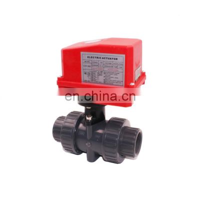 UPVC Triclamp butterfly plate motor actuator motorized valve compatible food industry chemical solvents
