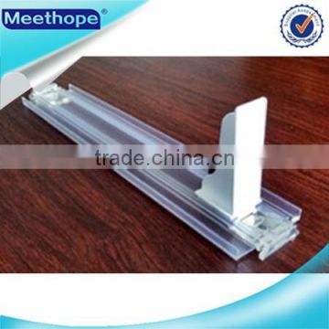 Clear Plastic Shelf Divider and Pusher System for Display