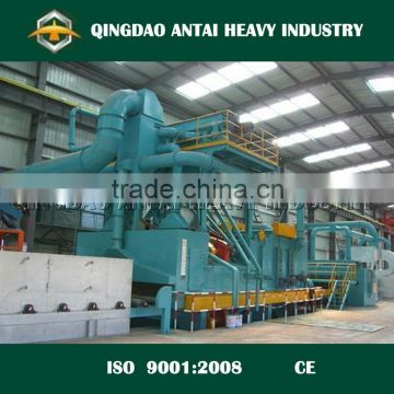 Q69 series roller conveyor type steel plate and H beam cleaning shot blast mahcine