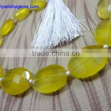 Yellow Onyx Faceted Oval (light)