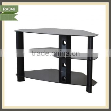 western-style new design back black high glossy glass led tv stand