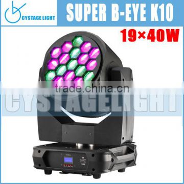 19*40W Super Bee Eye K10 Zoom LED Moving Head