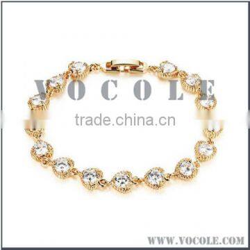 Zircons mosaic gold stainless steel chain bracelet 2016 jewelry