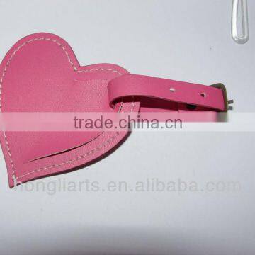 Heart shape PU leather luggage tag