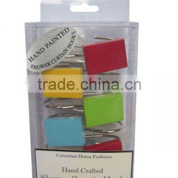 HOT SELLING 12PCS SHOWER CURTAIN HOOKS INTO A PVC BOX