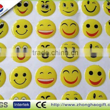 High quality Smiley Dome Resin Sticker,Epoxy Sticker