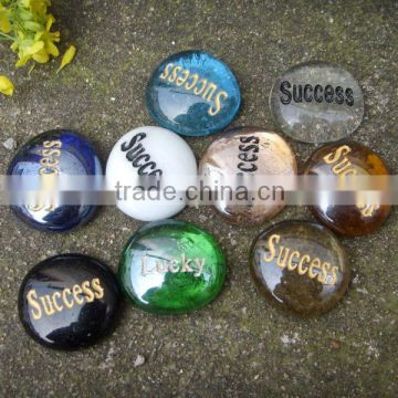 engraved glass stones with words for promotional gift