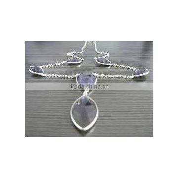 silver bezel necklaces