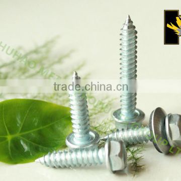 C1022 slivery hex head self tapping screw with EPDM