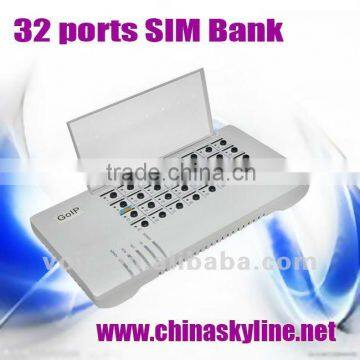 GSM Sim Bank work with GoIP-8 ,32 ports voip gsm reomote gsm sim card server,DDNS