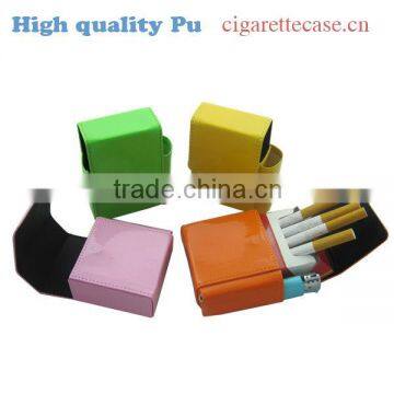 Portable pu leather cigarette case cigarette holder leather pouch for cigarette pack