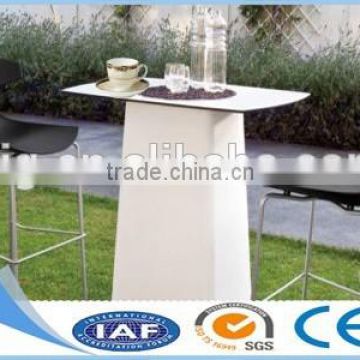 White and black secure outdoor table