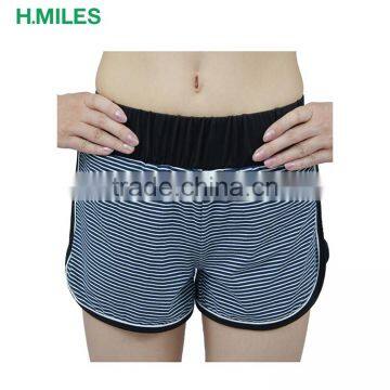 Wholesale custom made cotton black stripe underwear sport running gym shorts women