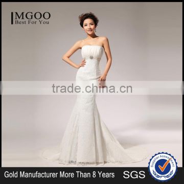 2017 Fashion custom Lace Halter Wedding Dress Shoulder off Tie Back Dress Fishtail Wedding Evening Dress