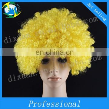 Yellow Cheap Fan Synthetic Wig Football Fans Wig