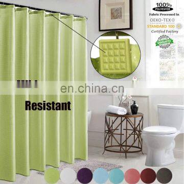 Hot Sale Green dot design mildew resistant cheap shower curtain