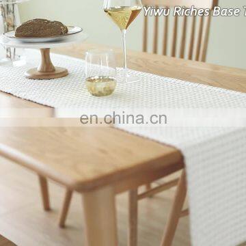 Chinese unique waffle design 100% cotton fabric hand sewing table runner for  rectangle tables