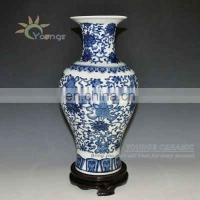 Jingdezhen Antique blue and white ceramic porcelain vases for cheap wholesale
