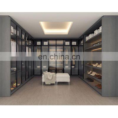 Modern walk in wardrobe Custom closet clothes storage wardrobe cabinet with organizer