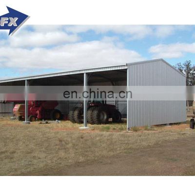 one open side prefab steel structure warehouse hay shed for storage