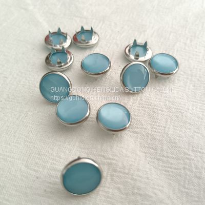HLD factory custom color 16L 18L pearl Prong snap button for garment