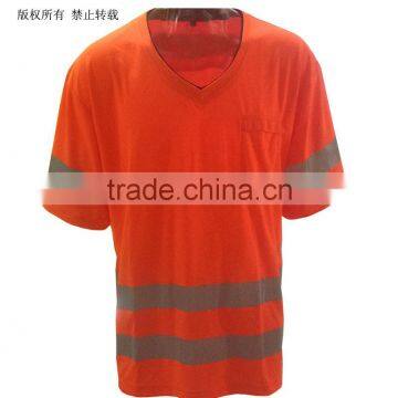 Polyester breathable hi vis orange T shirt