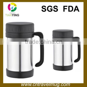 450ML double wall stainless steel thermos vacuum office coffee mug with handle