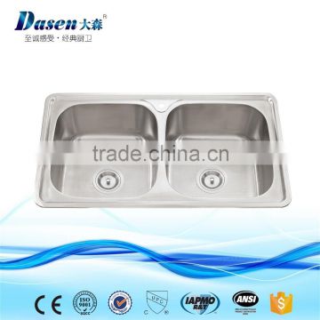 DS7843 double industrial kitchen sink stainless steel