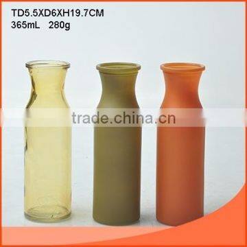 Hight neck and 365ML Exquisite glass vase with three colors wholesale