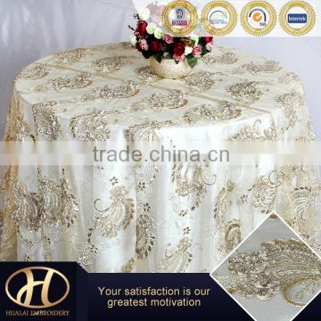 POPULAR CHAMPAGNE TABLE LINEN FOR WEDDING ON SHINE MESH                        
                                                Quality Choice