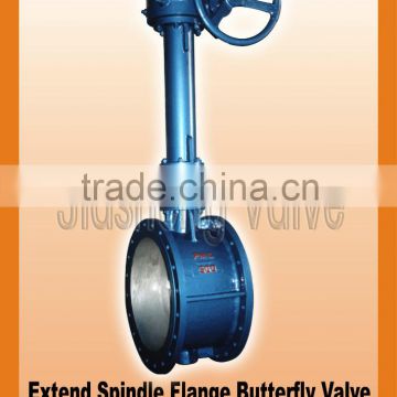 stainless steel flange soft seal butterfly valve with extend spindle