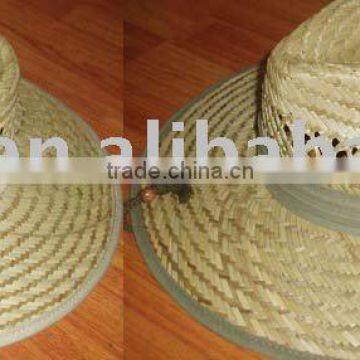 rush straw hat, hollow hat