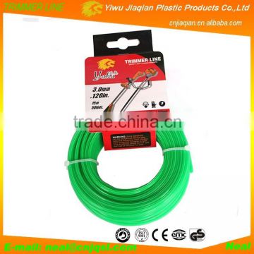 Professional Grade Trimmer Line 3.0mmX15M Green Color Star Shape Grass Cutter Line Nylon Grass Trimmer Line With Head Card