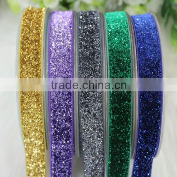 Colorful fashion metallic glitter elastic ribbon