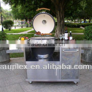 Outdoor ceramic bbq stove with stainless steel table AU-21S3