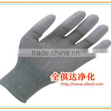 Nylon PU coated antistatic carbon fiber gloves
