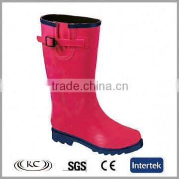 trendy low price red buckle cheap rain boots