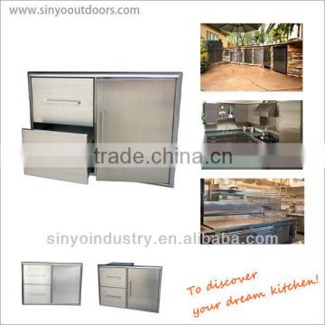 Stainless Dual Drawer And Door Storage System