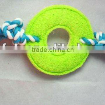 tug toy--ring with rope