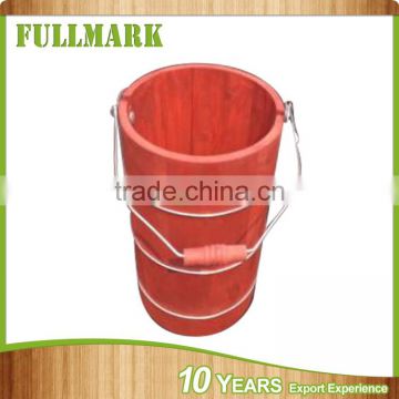 Small Wooden Bucket with Iron Fitting