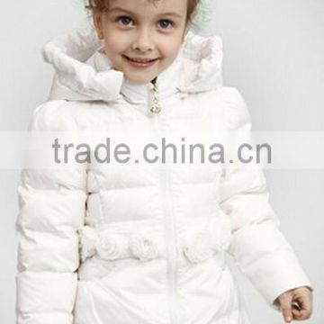 little girl polyester warm down jacket coats with hood kids overcoat wearing
