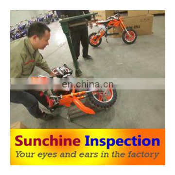 quality control of 50cc dirtbike during production/inspection service in China