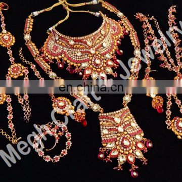 Designer Bridal Bollywood Fashion Jewelry-wholesale Bridal Kundan Jewelry-dulhan Set Wholesale-wedding Wear Ethnic Jewellery