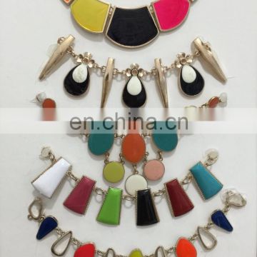 2016 Fashion colorful metal chain garment accesories necklace on collar decoration sew on clothing