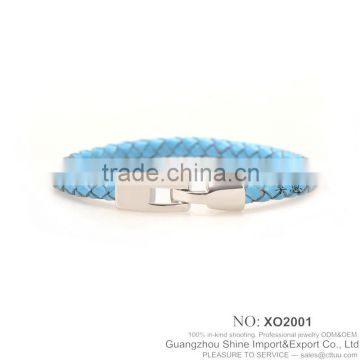 Men bracelet leather stainless steel free sample XE09-0002