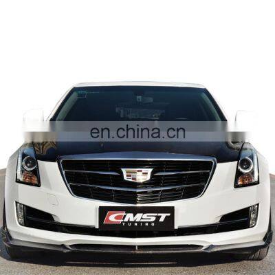 High quality Carbon fiber body kit for cadillac ATSL front spoiler rear diffuser and bonnet for cadillac ATSL  facelift