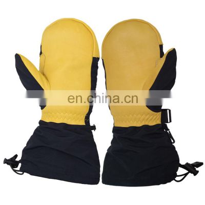 HANDLANDY ski waterproof winter gloves for women,cowhide leather snowboard gloves fasion mitten custom logo gloves