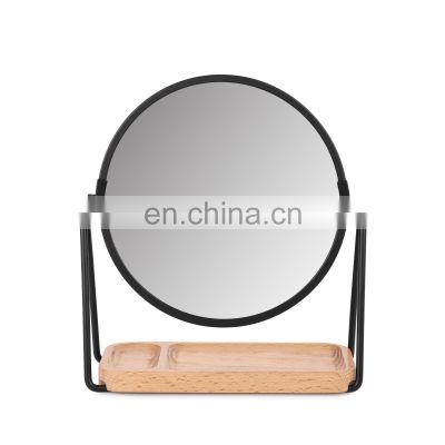 Latest Design Hot Selling Makeup Mirror Black Frame Standup Mirror Storage Metal Mirror for Makeup