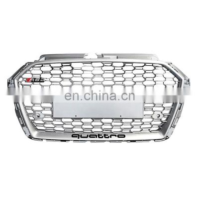 New ABS silver auto grille for Audi A3 radiator honeycomb front bumper grill RS3 S3 facelift 2017 2018 2019