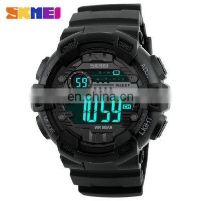 Skmei 1243 Men Electronic Wristwatch Fashion 50m Waterproof Light Led Silicone Digital Men Watch Waterproof